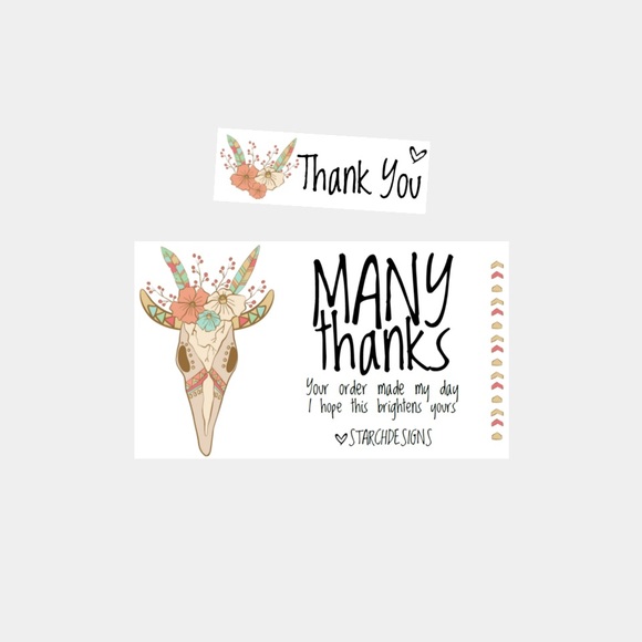 28. Boho Personalized Package Inserts | Stickers Combo - Picture 1 of 2